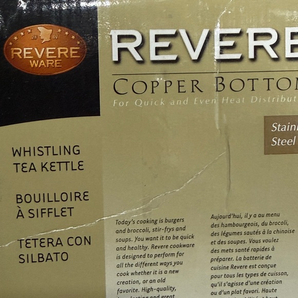 Revere Ware Stainless Steel Copper Bottom 6 Cup Whistling Tea Kettle 3511217 - Picture 15 of 16